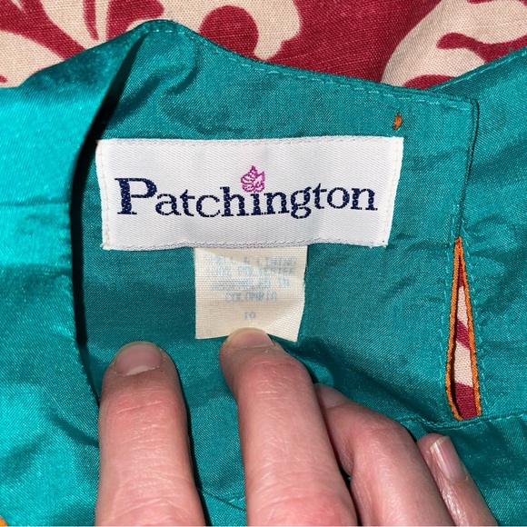 VTG Orange Short Sleeved Blouse with Green Trim - Picture 3 of 9